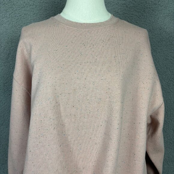 Levis Women's Pink Speckled Pullover Crewneck Sweatshirt Size Extra Small NWT's - Picture 2 of 8